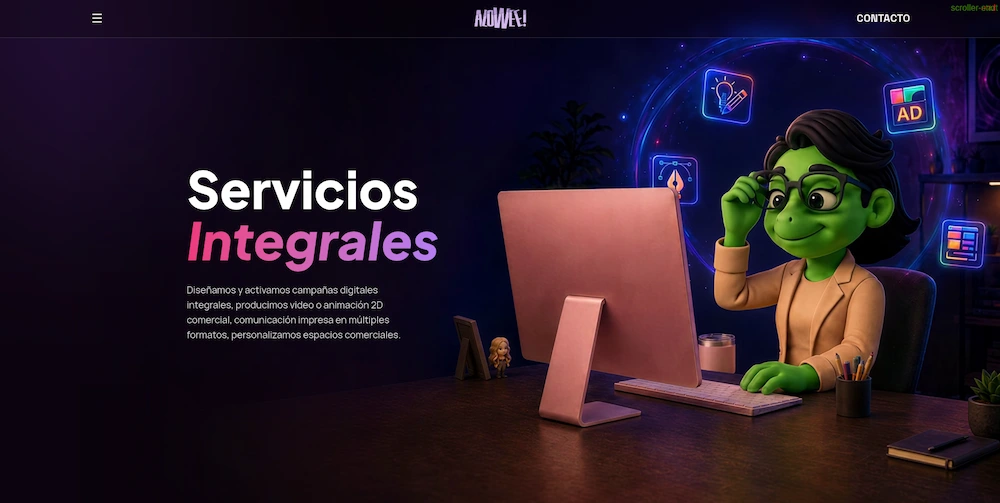 Sitio web de Alowee Interactive desarrollado por Rizcode