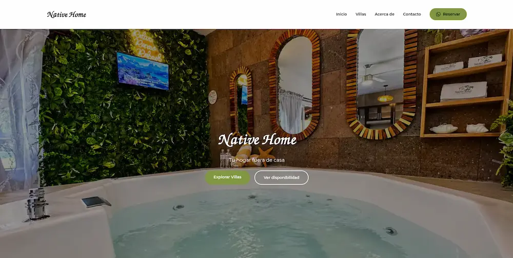 Sitio web de Native Home desarrollado por Rizcode